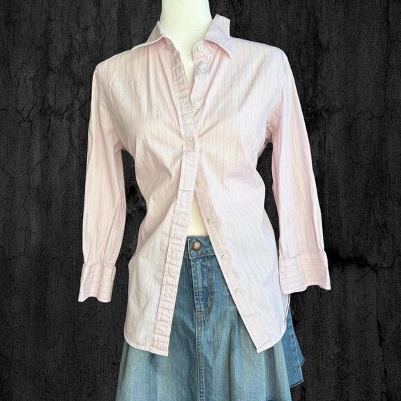 Soft pink striped jcrew haberdashery button up - Picture 1 of 3